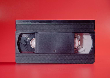 VHS tape blank on red