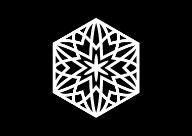 White Geometric Glyph Sign