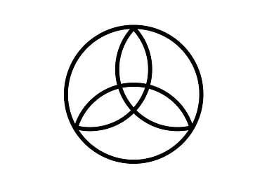 White Geometric Glyph Sign