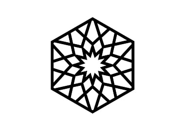 White Geometric Glyph Sign