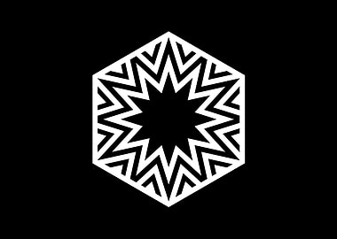 White Geometric Glyph Sign