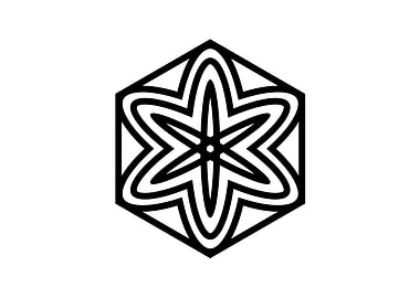 White Geometric Glyph Sign