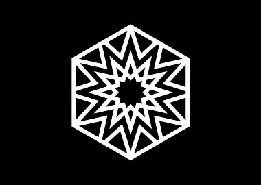 White Geometric Glyph Sign