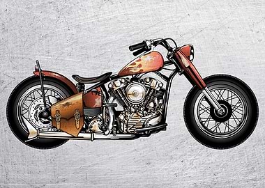 Motorbike Wall Poster Art