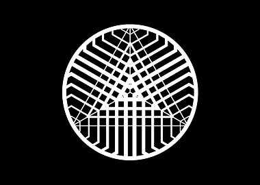 White Geometric Glyph Sign