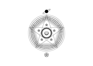 Black Geometric Glyph Rune