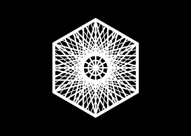 White Geometric Glyph Sign