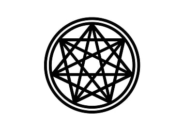 White Geometric Glyph Sign