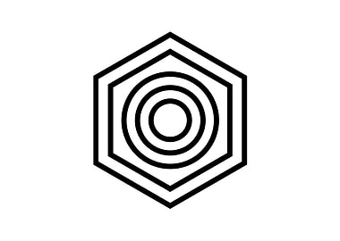 White Geometric Glyph Sign