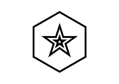 White Geometric Glyph Sign