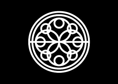 White Geometric Glyph Sign