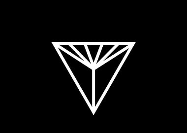 White Geometric Glyph Sign