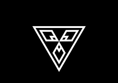 White Geometric Glyph Sign