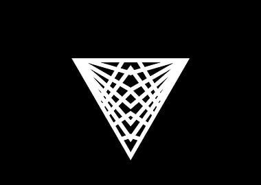 White Geometric Glyph Sign