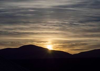 Summer sunset on the roof