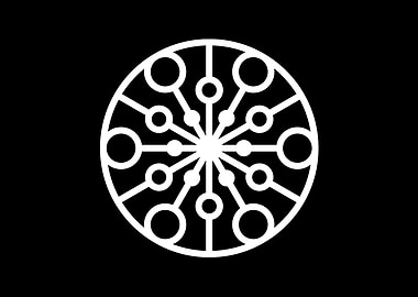 White Geometric Glyph Sign