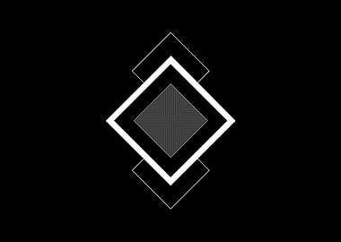 White Geometric Glyph Sign