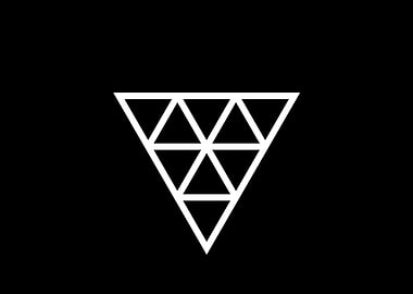 White Geometric Glyph Sign