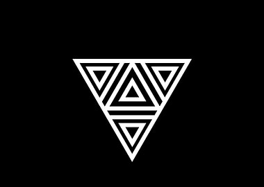 White Geometric Glyph Sign