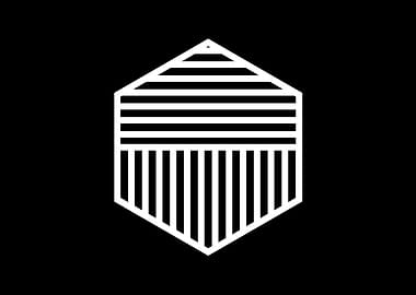 White Geometric Glyph Sign