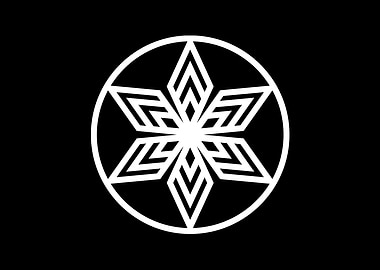 White Geometric Glyph Sign