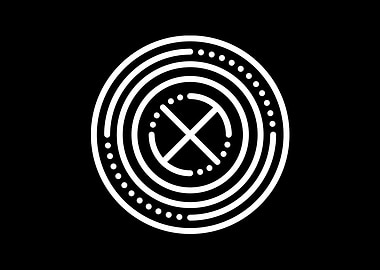 White Geometric Glyph Sign