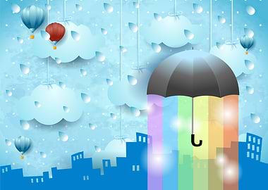 Rainbow over the city