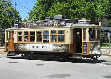 Traditional tram in Porto