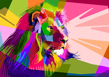 Abstract Lion Portrait