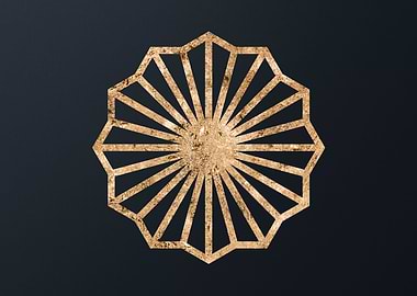 Gold Geometric Glyph Sign