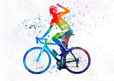 Woman triathlon cycling