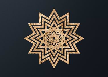 Gold Sacred Geometry Glyph