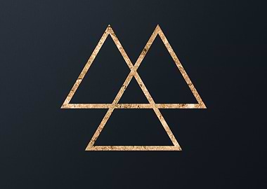 Gold Geometric Glyph Sign
