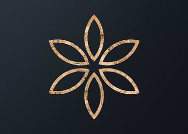 Gold Sacred Geometry Glyph