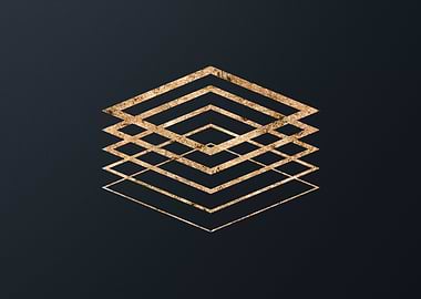 Gold Geometric Glyph Sign
