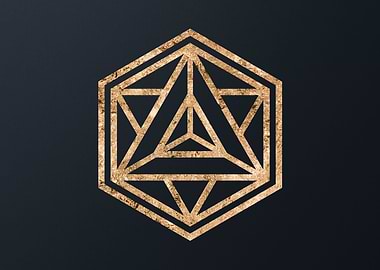 Gold Sacred Geometry Glyph