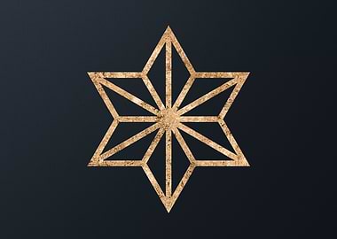 Gold Geometric Glyph Sign