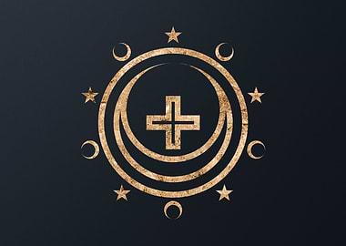 Gold Geometric Glyph Rune