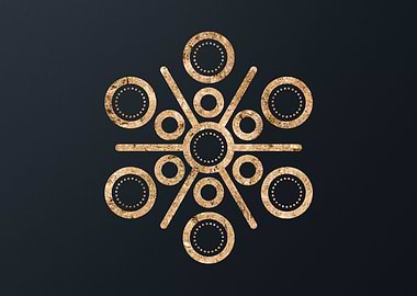 Gold Sacred Geometry Glyph