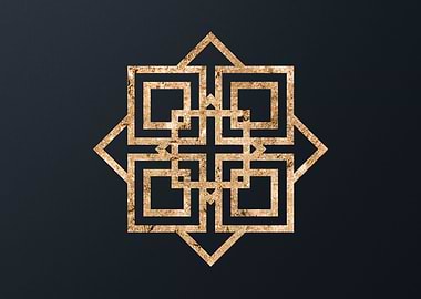 Gold Geometric Glyph Sign