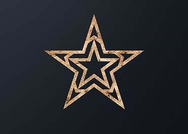 Gold Geometric Glyph Sign