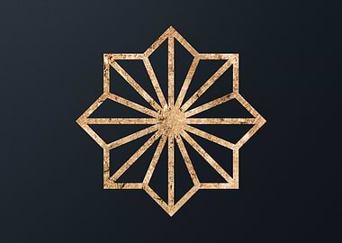 Gold Geometric Glyph Sign
