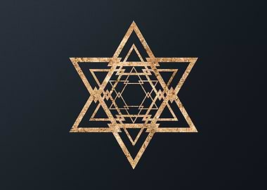 Gold Sacred Geometry Glyph