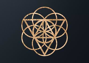 Gold Geometric Glyph Rune