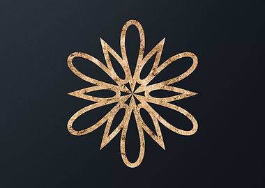 Gold Geometric Glyph Rune