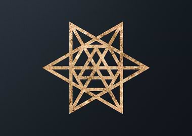 Gold Geometric Glyph Sign