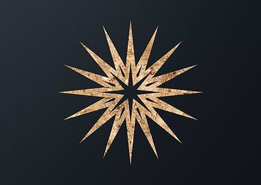 Gold Geometric Glyph Rune