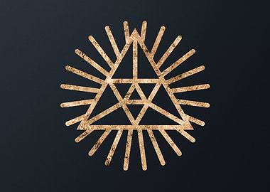 Gold Geometric Glyph Sign