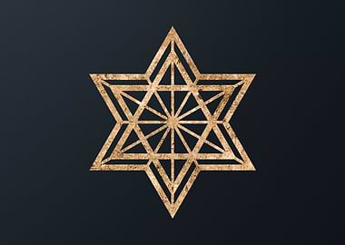 Gold Sacred Geometry Glyph