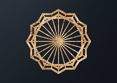 Gold Geometric Glyph Sign